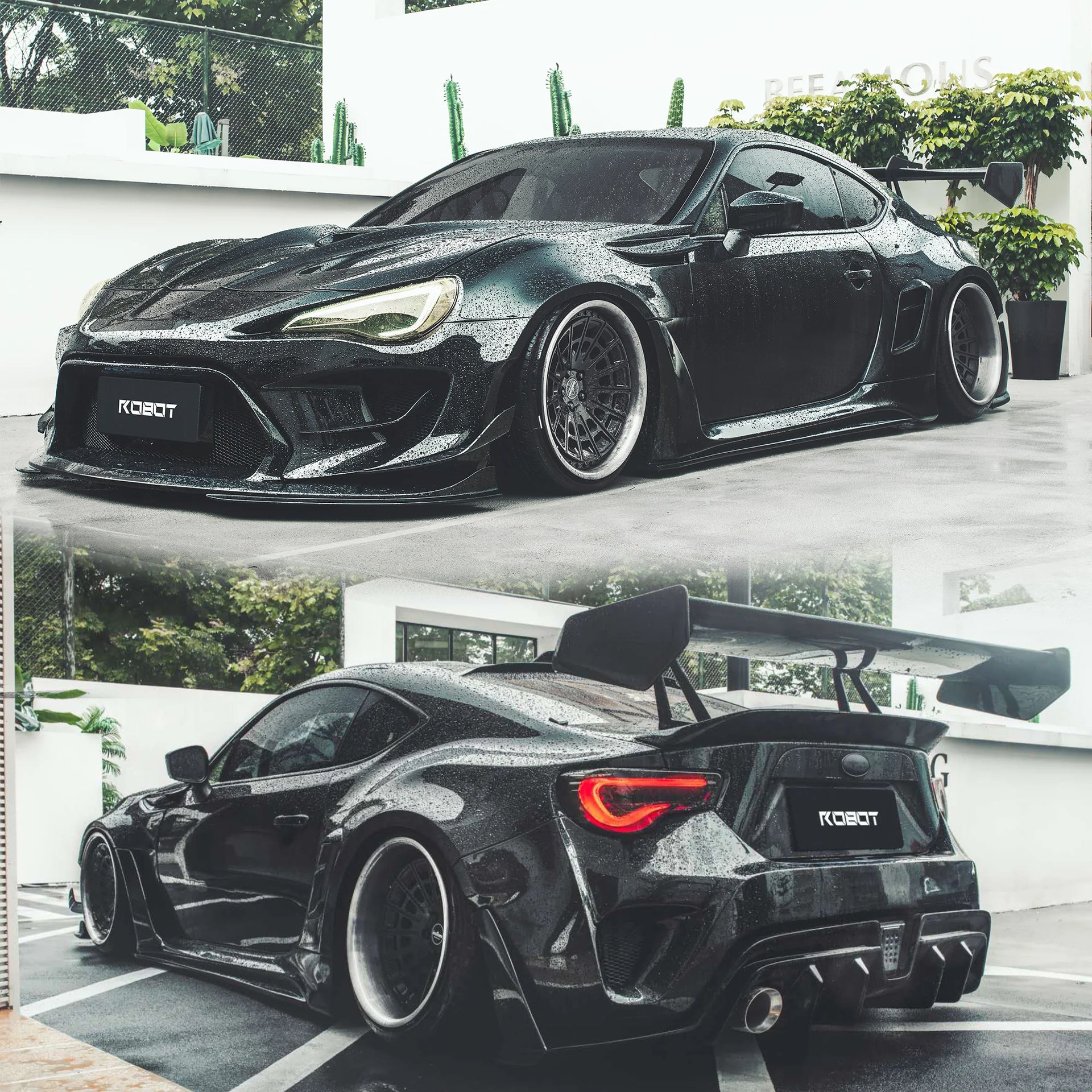 CARBON WIDE BODY KIT for TOYOTA GT86 SUBARU BRZ ZN6 2012 - 2021

Set includes:

Front Lip
Front Bumper Assembly

Front Bumper Canards
Hood / Bonnet
Front Wide Fenders
Side Skirts

Rear Wide Fenders
Rear Wing Spoiler
Rear Spoiler / Ducktail
Rear Bumper
Rear Diffuser

Material:&nbsp;Wet Carbon with Fiberglass

NOTE:&nbsp;Professional installation is required. Fenders cutting is required. Suspension setup should be checked after fitting to avoid contact at full compression.

Recommended Wheels size:

Front:&nb
