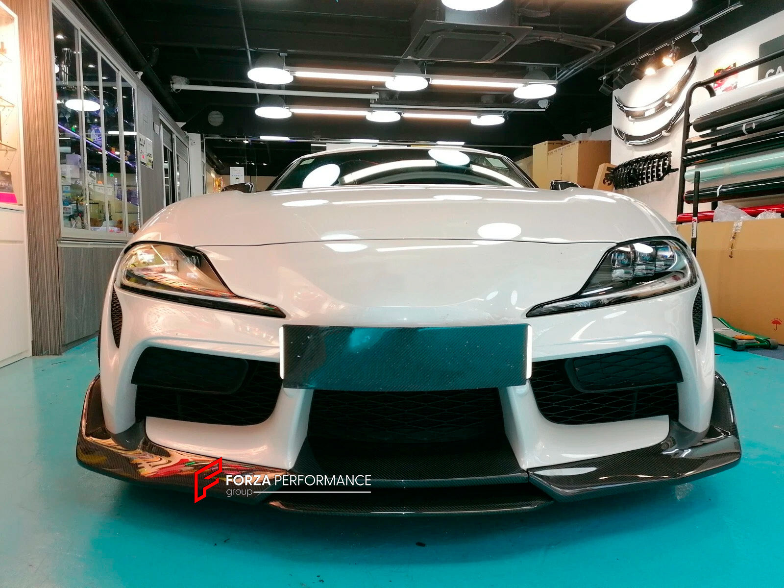 BODY KIT for TOYOTA SUPRA A90 2019+
Set includes:

Front Lip Splitter
Side Skirts
Rear Lip Spoiler
Rear Aprons
Material: Carbon

NOTE: Professional installation is required