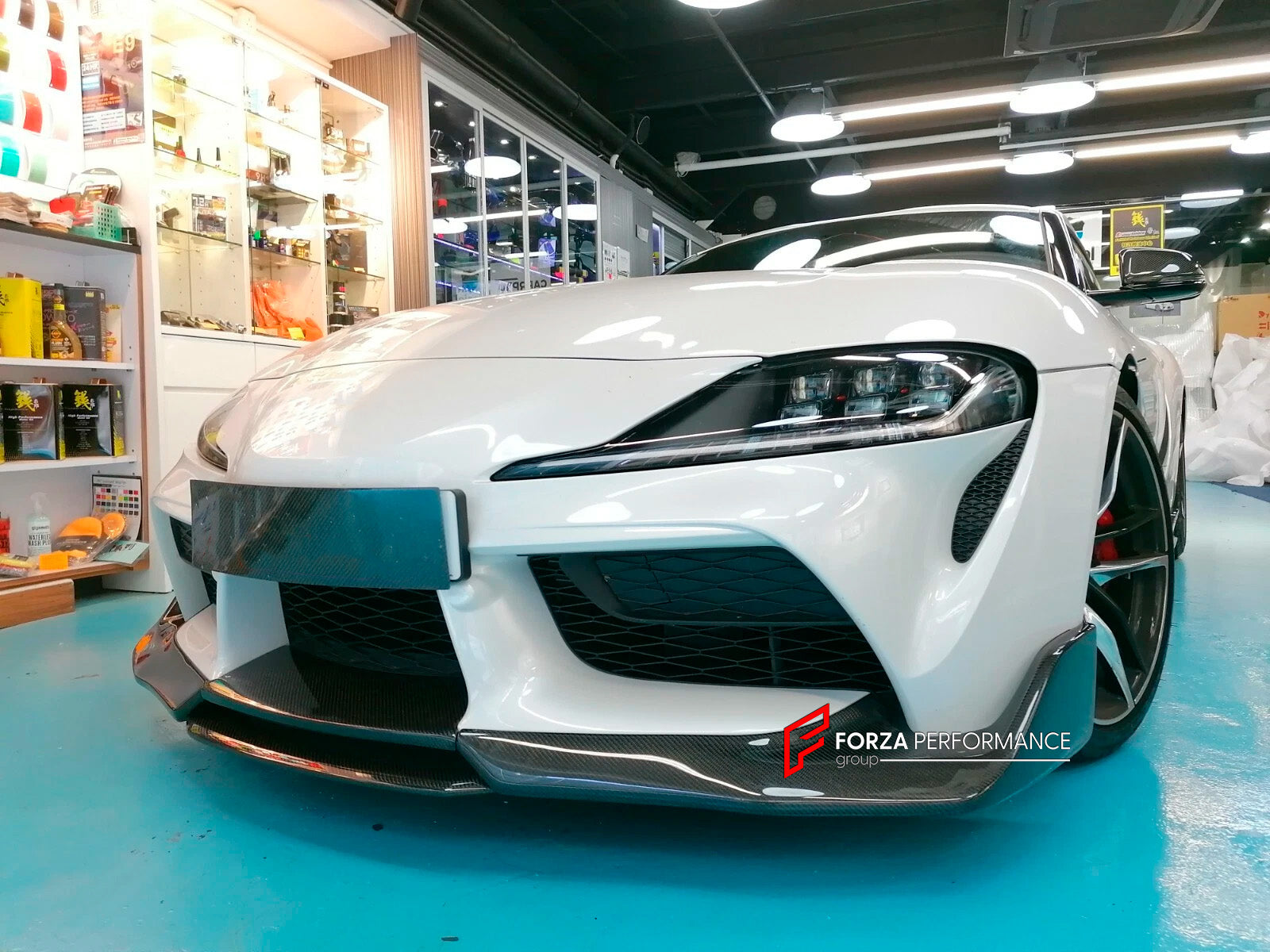 BODY KIT for TOYOTA SUPRA A90 2019+
Set includes:

Front Lip Splitter
Side Skirts
Rear Lip Spoiler
Rear Aprons
Material: Carbon

NOTE: Professional installation is required