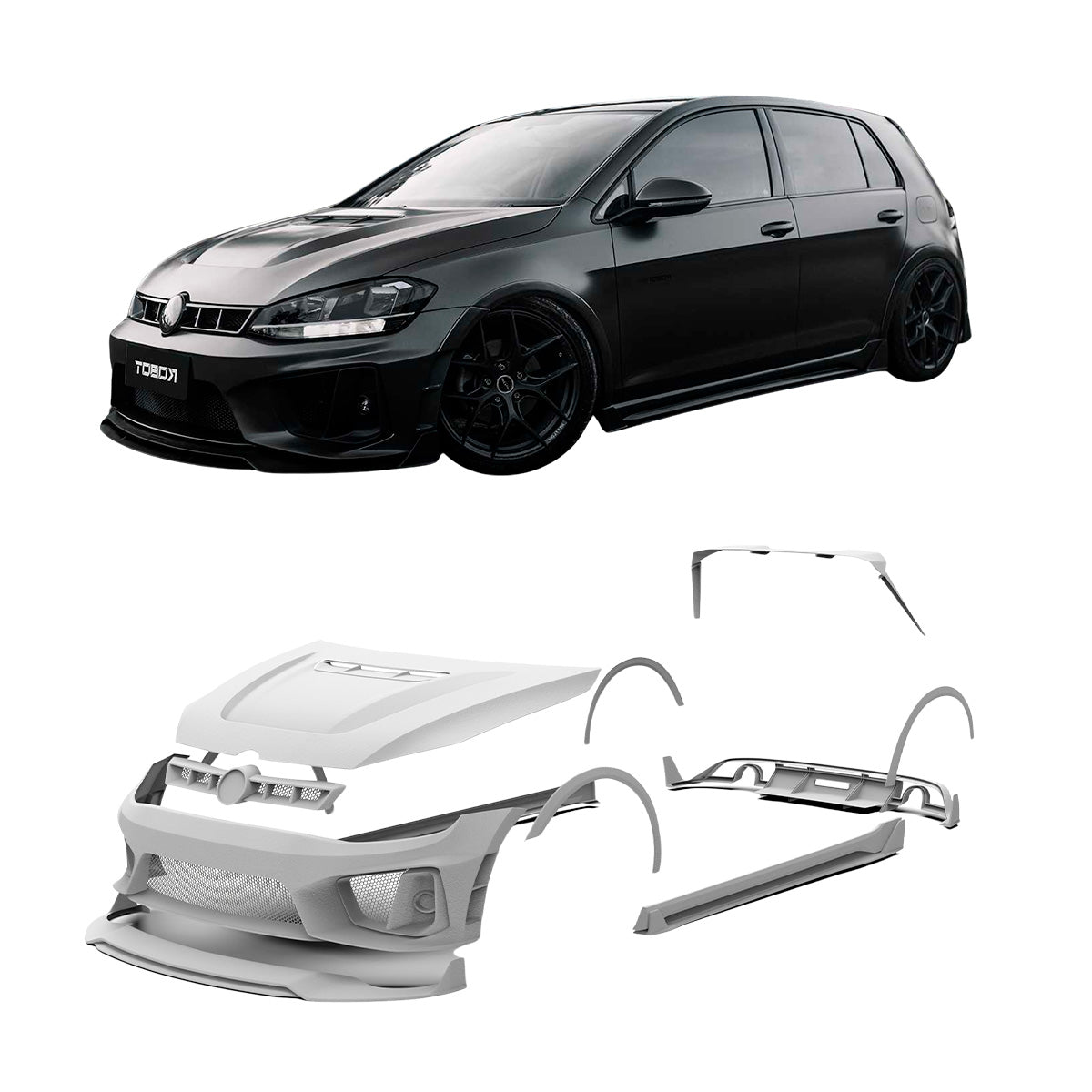 CARBON BODY KIT for VOLKSWAGEN GOLF GTI R MK7 2012 - 2020

Set includes:

Front Lip
Front Bumper Assembly

Front Grille
Hood / Bonnet

Fender Flares
Side Skirts

Rear Roof Spoiler
Rear Diffuser

Material: Wet Carbon with Fiberglass

NOTE: Professional installation is required.&nbsp;

Why “Contact Us for Pricing”?

We don’t display fixed prices because our goal is to offer you the most competitive deal possible. Product costs often decrease over time, and by requesting a quote, you’ll receive our most up-to-
