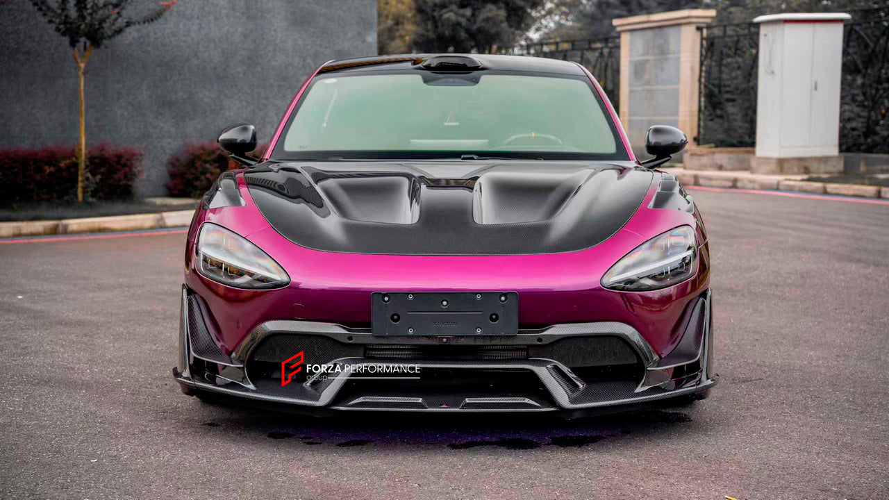 DRY CARBON BODY KIT for XIAOMI SU7 ULTRA 2025+

Set includes:

Front Lip

Front Bumper Canards
Hood / Bonnet
Front Trunk
Fender Trims
Rear Spoiler


Material: Dry Carbon