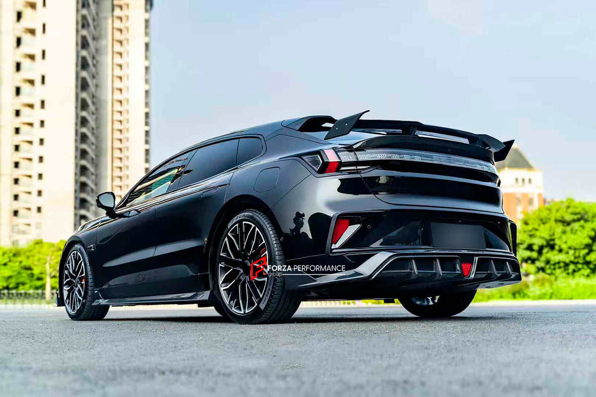 CARBON BODY KIT for ZEEKR 001

Set includes:
Front Lip
Front Bumper Trims
Side Skirts
Rear Spoiler
Rear Bumper Trims
Rear Diffuser

Material: Carbon

NOTE: Professional installation is required