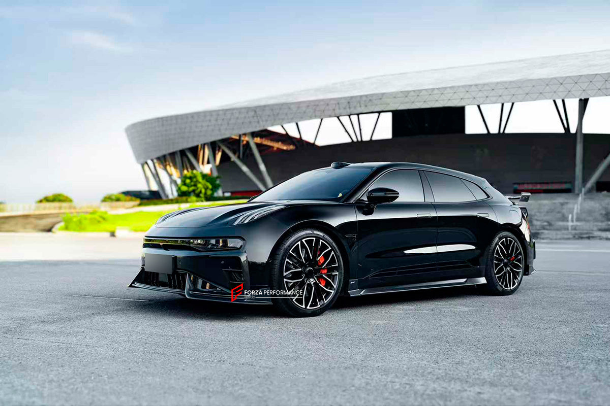 CARBON BODY KIT for ZEEKR 001

Set includes:
Front Lip
Front Bumper Trims
Side Skirts
Rear Spoiler
Rear Bumper Trims
Rear Diffuser

Material: Carbon

NOTE: Professional installation is required