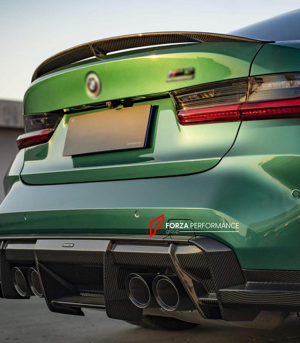 CARBON BODY KIT WITH CUP SERIES FRONT LIP for BMW M3 G82 M4 G80 2021 - 2024 FORZA PERFORMANCE Custom fit Dry Carbon Achen Cybe Achencybe Design Style
Set includes:

Cup Series Front Lip
Front Grille
Hood Bonnet Trim
Rear Diffuser
Rear Spoiler
Material: Carbon

NOTE: Professional installation is required.