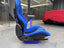 Carbon bucket seat for Ferrari SF90 Stradale Spider - blue Alcantara, side profile with carbon backrest and recline mechanism