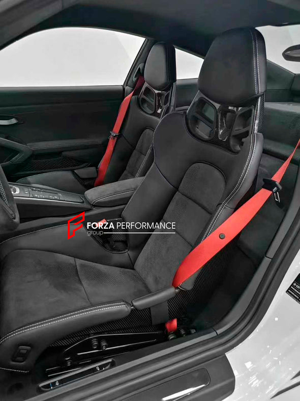 We manufacture custom carbon bucket seats for Porsche models. We offer fully customizable options including an optional memory foam insert, integrated side airbags, electric connectors to seat belts, and a seat occupancy sensor further elevate safety without compromising on a lightweight, durable construction—ensuring you race ahead with unmatched support.

Advantages of Forza Performance Group Bucket Seats:
Fully Customizable Design
Optional Memory Foam Insert

Integrated Side Airbags
Electric Connectors t