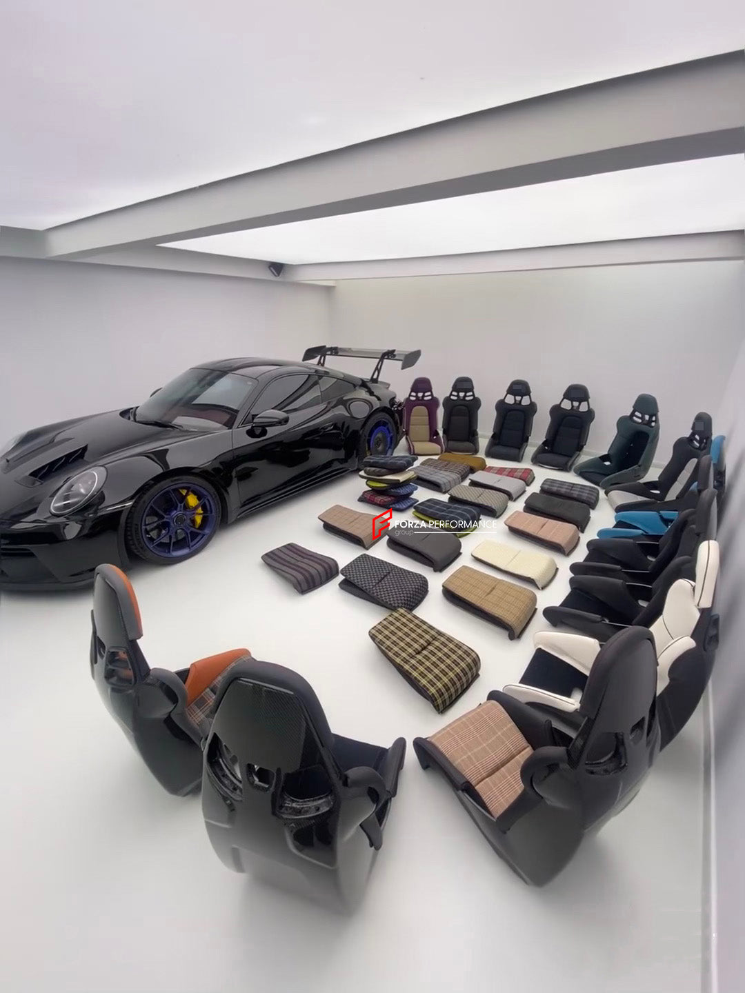 We manufacture custom carbon bucket seats for Porsche models. We offer fully customizable options including an optional memory foam insert, integrated side airbags, electric connectors to seat belts, and a seat occupancy sensor further elevate safety without compromising on a lightweight, durable construction—ensuring you race ahead with unmatched support.

Advantages of Forza Performance Group Bucket Seats:
Fully Customizable Design
Optional Memory Foam Insert

Integrated Side Airbags
Electric Connectors t