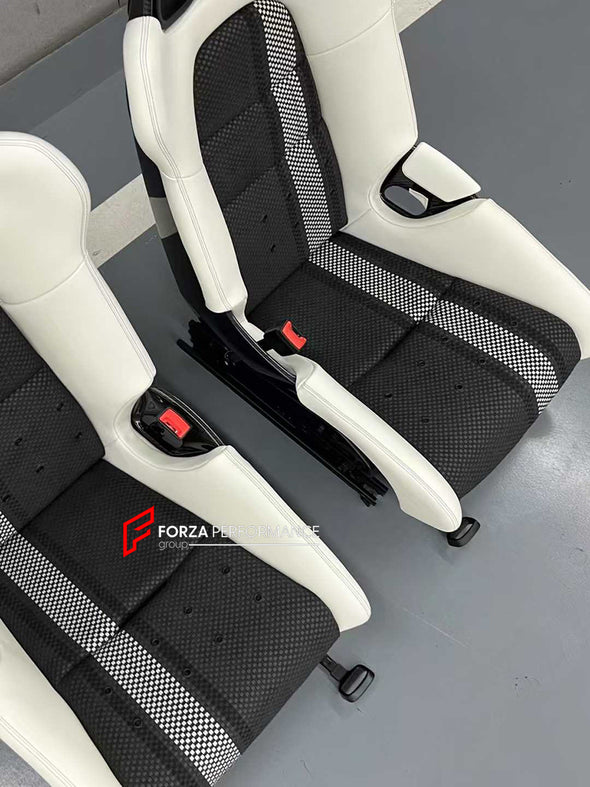 We manufacture custom carbon bucket seats for Porsche models. We offer fully customizable options including an optional memory foam insert, integrated side airbags, electric connectors to seat belts, and a seat occupancy sensor further elevate safety without compromising on a lightweight, durable construction—ensuring you race ahead with unmatched support.

Advantages of Forza Performance Group Bucket Seats:
Fully Customizable Design
Optional Memory Foam Insert

Integrated Side Airbags
Electric Connectors t