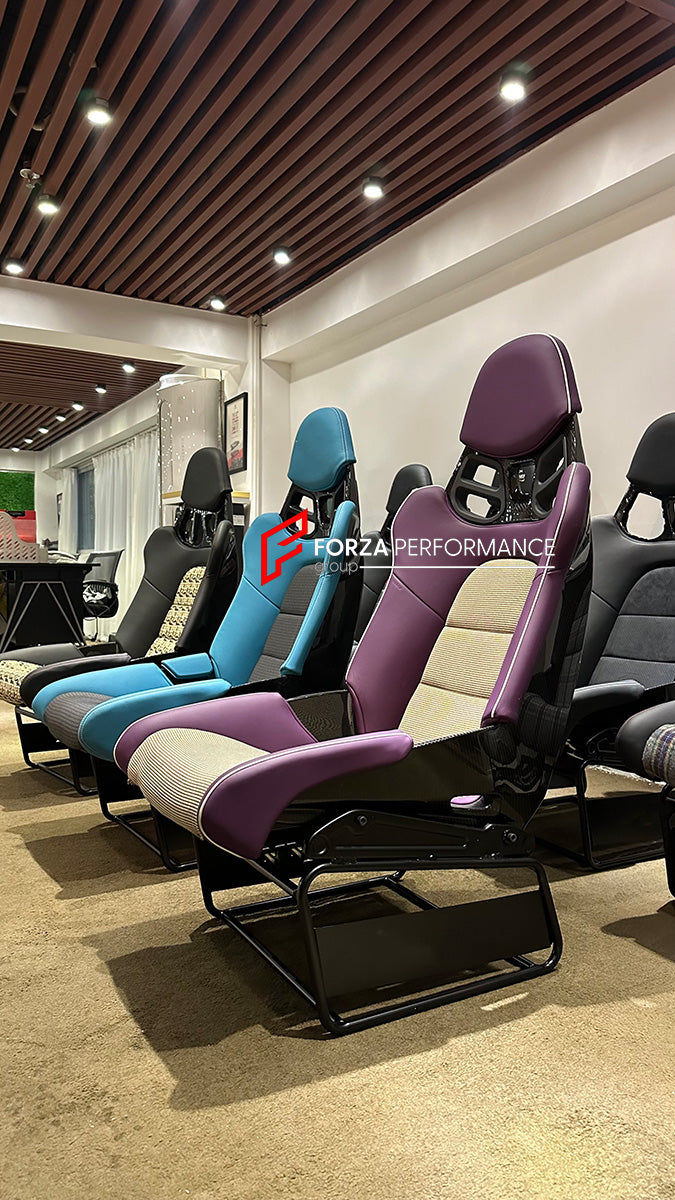 We manufacture custom carbon bucket seats for Porsche models. We offer fully customizable options including an optional memory foam insert, integrated side airbags, electric connectors to seat belts, and a seat occupancy sensor further elevate safety without compromising on a lightweight, durable construction—ensuring you race ahead with unmatched support.

Advantages of Forza Performance Group Bucket Seats:
Fully Customizable Design
Optional Memory Foam Insert

Integrated Side Airbags
Electric Connectors t