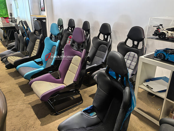 We manufacture custom carbon bucket seats for Porsche models. We offer fully customizable options including an optional memory foam insert, integrated side airbags, electric connectors to seat belts, and a seat occupancy sensor further elevate safety without compromising on a lightweight, durable construction—ensuring you race ahead with unmatched support.

Advantages of Forza Performance Group Bucket Seats:
Fully Customizable Design
Optional Memory Foam Insert

Integrated Side Airbags
Electric Connectors t