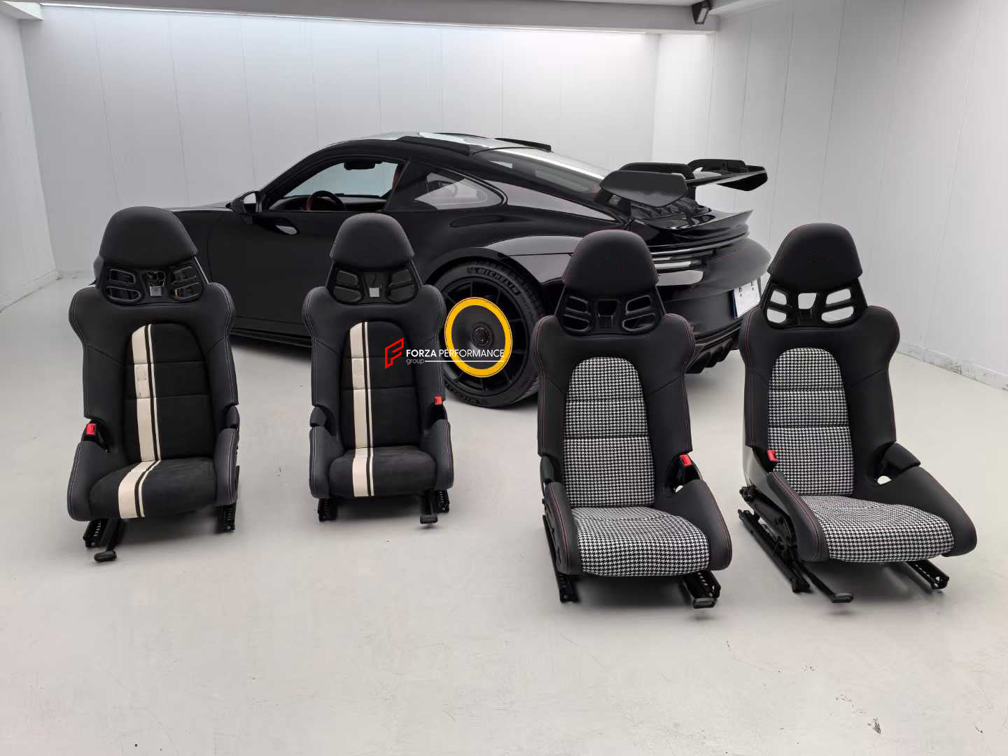 We manufacture custom carbon bucket seats for Porsche models. We offer fully customizable options including an optional memory foam insert, integrated side airbags, electric connectors to seat belts, and a seat occupancy sensor further elevate safety without compromising on a lightweight, durable construction—ensuring you race ahead with unmatched support.

Advantages of Forza Performance Group Bucket Seats:
Fully Customizable Design
Optional Memory Foam Insert

Integrated Side Airbags
Electric Connectors t