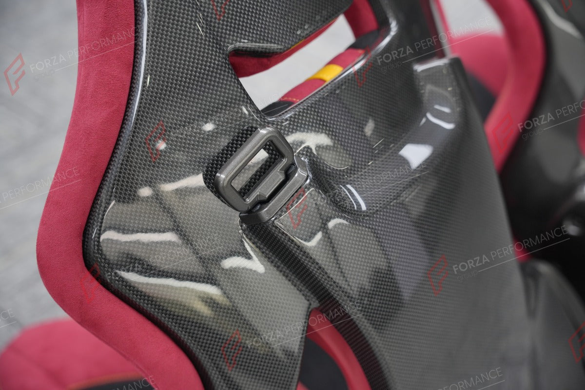 CARBON BUCKET SEATS LWCB for FERRARI 296 360 458 488 512 812 F355 F430 SF90 12CILINDRI CALIFORNIA PORTOFINO PUROSANGUE ROMA

A single seat can be sold, purchasing a pair is not required.

All bucket seats photos on our website are real images of the actual product.

We produce custom carbon bucket seats for every Ferrari models. We offer fully customizable options.

Custom Options:

Cushion Inserts: Custom Design
Finishing Options: Alcantara, Leather, Cloth
Logo Options: Custom Logo by your request
Seats sh