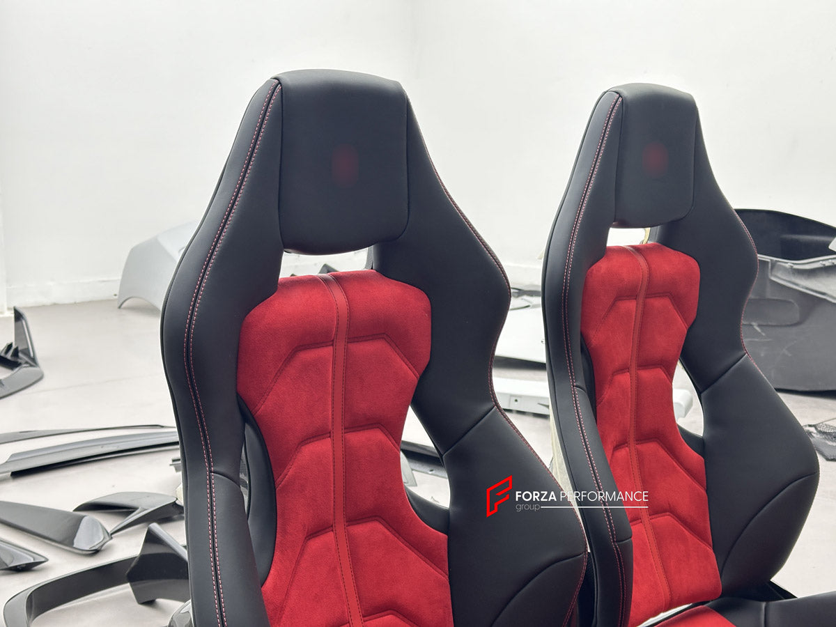 CARBON BUCKET SEATS LWCB for FERRARI F430 2005 - 2009

A single seat can be sold, purchasing a pair is not required.

All bucket seats photos on our website are real images of the actual product.

We produce custom carbon bucket seats for Ferrari F430 2005 - 2009. We offer fully customizable options.

Custom Options:

Cushion Inserts: Custom Design
Finishing Options: Alcantara, Leather, Cloth
Logo Options: Custom Logo by your request
Seats shell material: Carbon

NOTE: Professional installation is required.