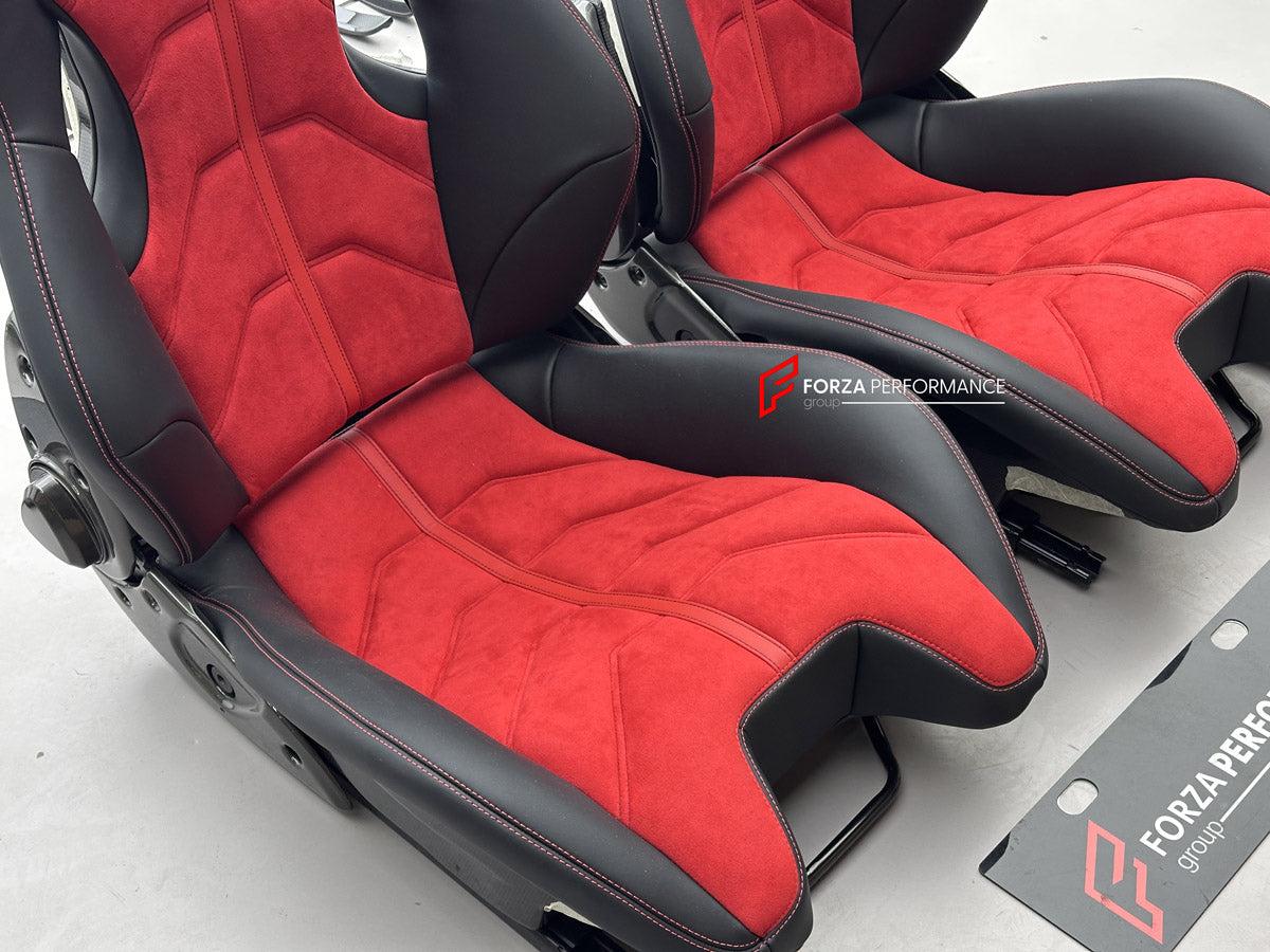 CARBON BUCKET SEATS LWCB for FERRARI F430 2005 - 2009

A single seat can be sold, purchasing a pair is not required.

All bucket seats photos on our website are real images of the actual product.

We produce custom carbon bucket seats for Ferrari F430 2005 - 2009. We offer fully customizable options.

Custom Options:

Cushion Inserts: Custom Design
Finishing Options: Alcantara, Leather, Cloth
Logo Options: Custom Logo by your request
Seats shell material: Carbon

NOTE: Professional installation is required.