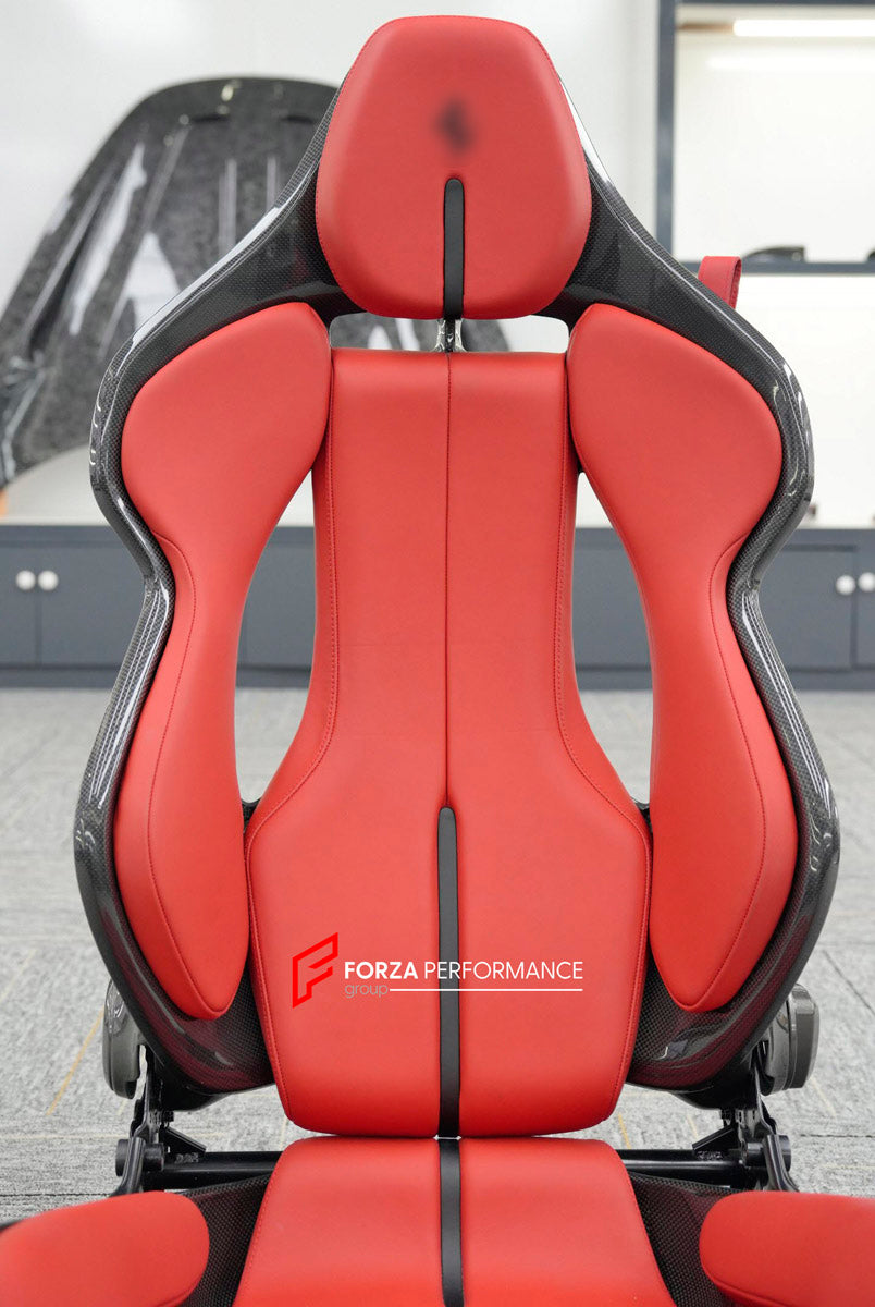 CARBON BUCKET SEATS LWCB for FERRARI F430 SPIDER 2005 - 2009

A single seat can be sold, purchasing a pair is not required.

All bucket seats photos on our website are real images of the actual product.

We produce custom carbon bucket seats for every Ferrari models. We offer fully customizable options.

Custom Options:

Cushion Inserts: Custom Design
Finishing Options: Alcantara, Leather, Cloth
Logo Options: Custom Logo by your request
Seats shell material: Dry Carbon

NOTE: Professional installation is re