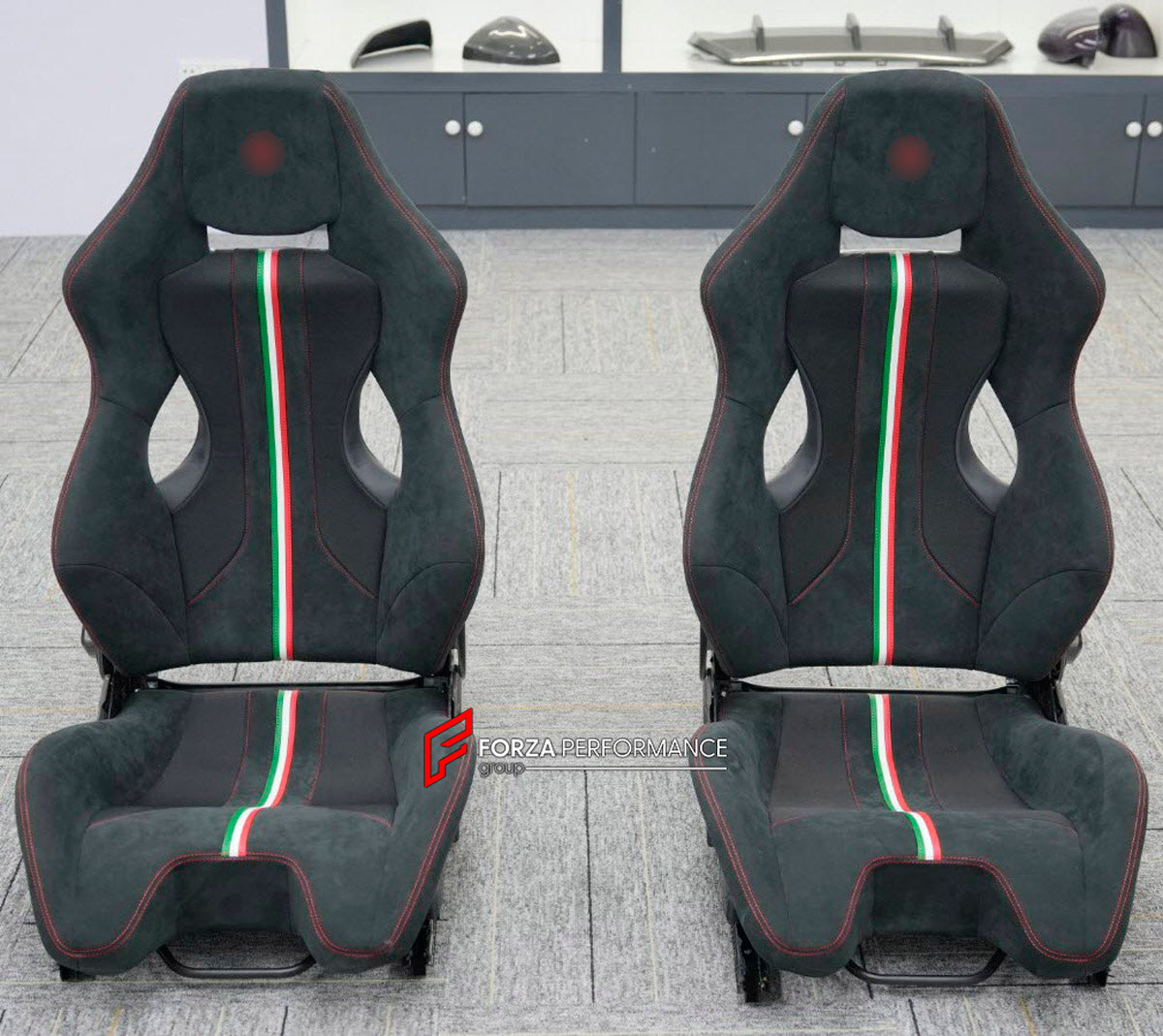 CARBON BUCKET SEATS LWCB for FERRARI F430 SPIDER 2005 - 2009

A single seat can be sold, purchasing a pair is not required.

All bucket seats photos on our website are real images of the actual product.

We produce custom carbon bucket seats for every Ferrari models. We offer fully customizable options.

Custom Options:

Cushion Inserts: Custom Design
Finishing Options: Alcantara, Leather, Cloth
Logo Options: Custom Logo by your request
Seats shell material: Dry Carbon

NOTE: Professional installation is re