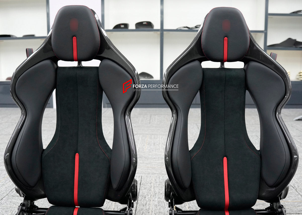 CARBON BUCKET SEATS LWCB for FERRARI F430 SPIDER 360 MODENA 458 ITALIA 488 GTB PISTA 812 GTS SUPERFAST F12 BELINETTA F8 TRIBUTO 296 SF90 STRADALE PORTOFINO M CALIFORNIA T PUROSANGUE ROMA 12CILINDRI

A single seat can be sold, purchasing a pair is not required.

All bucket seats photos on our website are real images of the actual product.

We produce custom carbon bucket seats for every Ferrari models. We offer fully customizable options.

Custom Options:

Cushion Inserts: Custom Design

Finishing Options: A