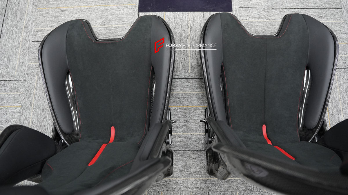 CARBON BUCKET SEATS LWCB for FERRARI F430 SPIDER 360 MODENA 458 ITALIA 488 GTB PISTA 812 GTS SUPERFAST F12 BELINETTA F8 TRIBUTO 296 SF90 STRADALE PORTOFINO M CALIFORNIA T PUROSANGUE ROMA 12CILINDRI

A single seat can be sold, purchasing a pair is not required.

All bucket seats photos on our website are real images of the actual product.

We produce custom carbon bucket seats for every Ferrari models. We offer fully customizable options.

Custom Options:

Cushion Inserts: Custom Design

Finishing Options: A