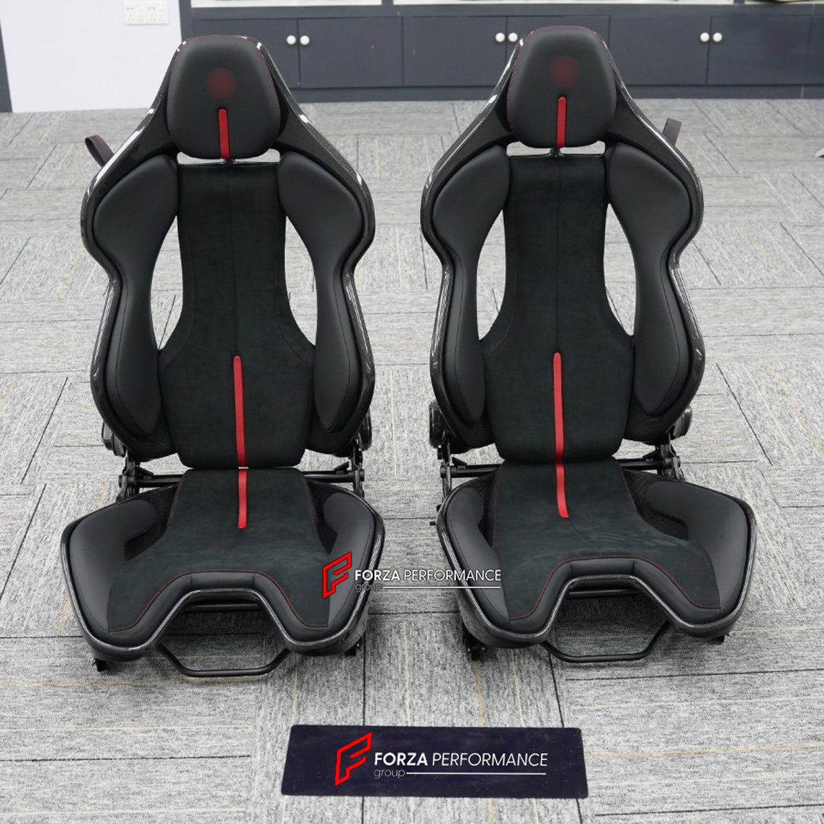 CARBON BUCKET SEATS LWCB for FERRARI F430 SPIDER 2005 - 2009

A single seat can be sold, purchasing a pair is not required.

All bucket seats photos on our website are real images of the actual product.

We produce custom carbon bucket seats for every Ferrari models. We offer fully customizable options.

Custom Options:

Cushion Inserts: Custom Design
Finishing Options: Alcantara, Leather, Cloth
Logo Options: Custom Logo by your request
Seats shell material: Dry Carbon

NOTE: Professional installation is re