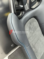 CARBON BUCKET SEATS LWCB for PORSCHE 911 991.2 GT3 2018

We manufacture custom carbon bucket seats for Porsche models. We offer fully customizable options including an optional memory foam insert, integrated side airbags, electric connectors to seat belts, and a seat occupancy sensor further elevate safety without compromising on a lightweight, durable construction—ensuring you race ahead with unmatched support.

Advantages of Forza Performance Group Bucket Seats:
Fully Customizable Design
Optional Memory F