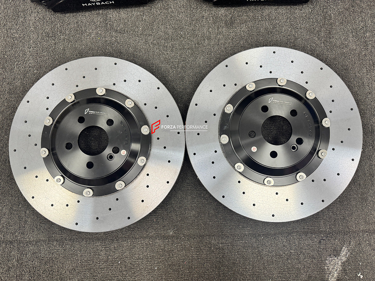 We manufacture premium quality carbon ceramic brakes discs rotors for MERCEDES BENZ S-CLASS S680 V12 MAYBACH W223 2022+ in any size

Specification:

Genuine Mercedes Benz AMG 6 Pot Front Brake Calipers
Front disc: 420 mm, thickness 40 mm

Rear disc: 380 mm, thickness 32 mm
Material: Carbon Ceramic ( C / SiC) rings, Aluminium hat / bell

Includes: Carbon ceramic brake disсs / rotors, brake pads, spacers for calipers.

Fitment: Direct Bolt-On replace OE IRON