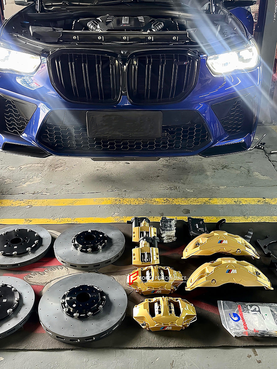 CARBON CERAMIC BBK BIG BRAKE KIT for BMW X5M F95 2019 - 2023

Forza Performance Group offers various types of big brake kits, all types of aftermarket brake calipers, as well as genuine original brands of all types, such as AP Racing, Brembo, Akebono, AMG, M Performance, Audi, Porsche, Lamborghini, Toyota TRD, etc.

Material: Carbon Ceramic

Current set includes:

2x Authentic Akebono 10 Pot Front Brake Calipers
2x 4 pot Rear Brake Calipers
2x Electric Parking Brake
2x Front Brake Discs 400 mm

2x Rear Brak