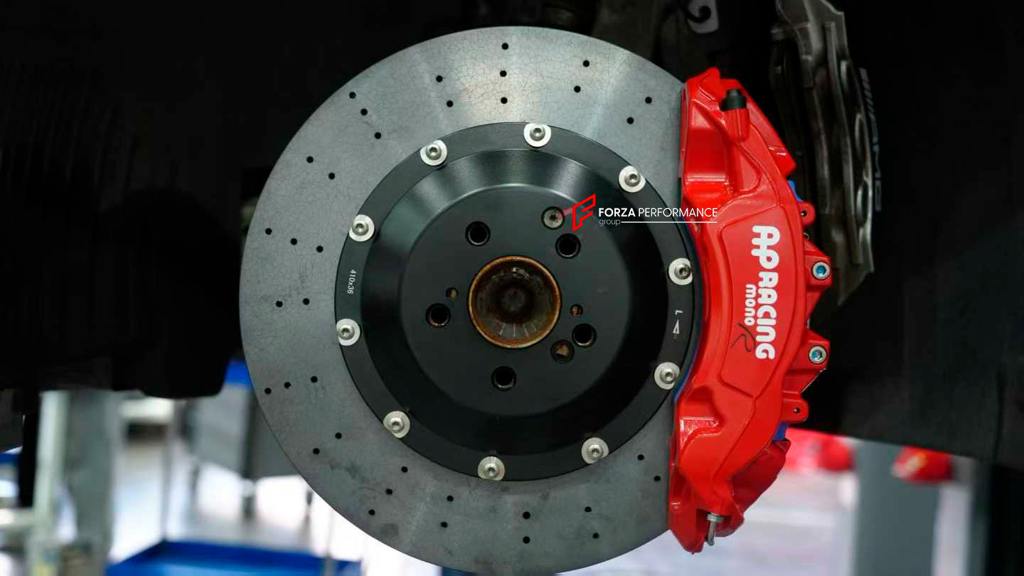 We manufacture premium quality carbon ceramic brakes discs rotors for MERCEDES BENZ AMG GT50 4 DOORS X290 2018+ in any size

Specification:

Authentic AP Racing CP9571 6 Pot Front Brake Calipers
Authentic AP Racing CP9582 4 pot Rear Brake Calipers

Electric Parking Brakes
Front disc: 410 mm, thickness 36 mm

Rear disc: 380 mm, thickness 28 mm
Material: Carbon Ceramic ( C / SiC) rings, Aluminium hat / bell

Includes: Carbon ceramic brake disсs / rotors, brake pads, brackets for calipers, hoses.

Fitment: Dir