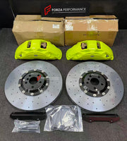 We manufacture premium quality carbon ceramic brakes discs rotors for ROLLS ROYCE CULLINAN SERIES 2 2024+ in any size

Specification:

Authentic Akebono 10 Pot Front Brake Calipers
Authentic Brembo 4 Pot Rear Brake Calipers
Electric Parking Brakes
Front disc: 440 mm, thickness 40 mm

Rear disc: 410 mm, thickness 32 mm
Material: Carbon Ceramic ( C / SiC) rings, Aluminium hat / bell

Includes: Carbon ceramic brake disсs / rotors, brake pads, brackets for calipers, hoses.

Fitment: Direct Bolt-On replace OE IR