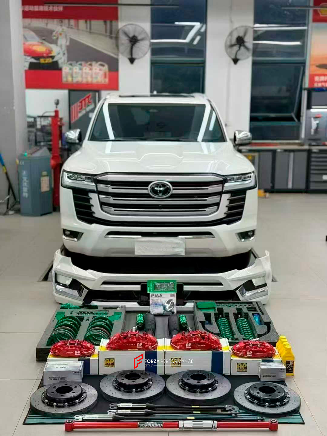 We manufacture premium quality carbon ceramic brakes discs rotors for TOYOTA LAND CRUISER 300 LC300 2021+ in any size

Specification:

Authentic AP Racing CP9560 6 Pot Front Brake Calipers
Authentic AP Racing CP9542 4 pot Rear Brake Calipers

Electric Parking Brakes
Front disc: 390 mm, thickness 36 mm

Rear disc: 380 mm, thickness 28 mm
Material: Carbon Ceramic ( C / SiC) rings, Aluminium hat / bell

Includes: Carbon ceramic brake disсs / rotors, brake pads, brackets for calipers, hoses.

Fitment: Direct Bo