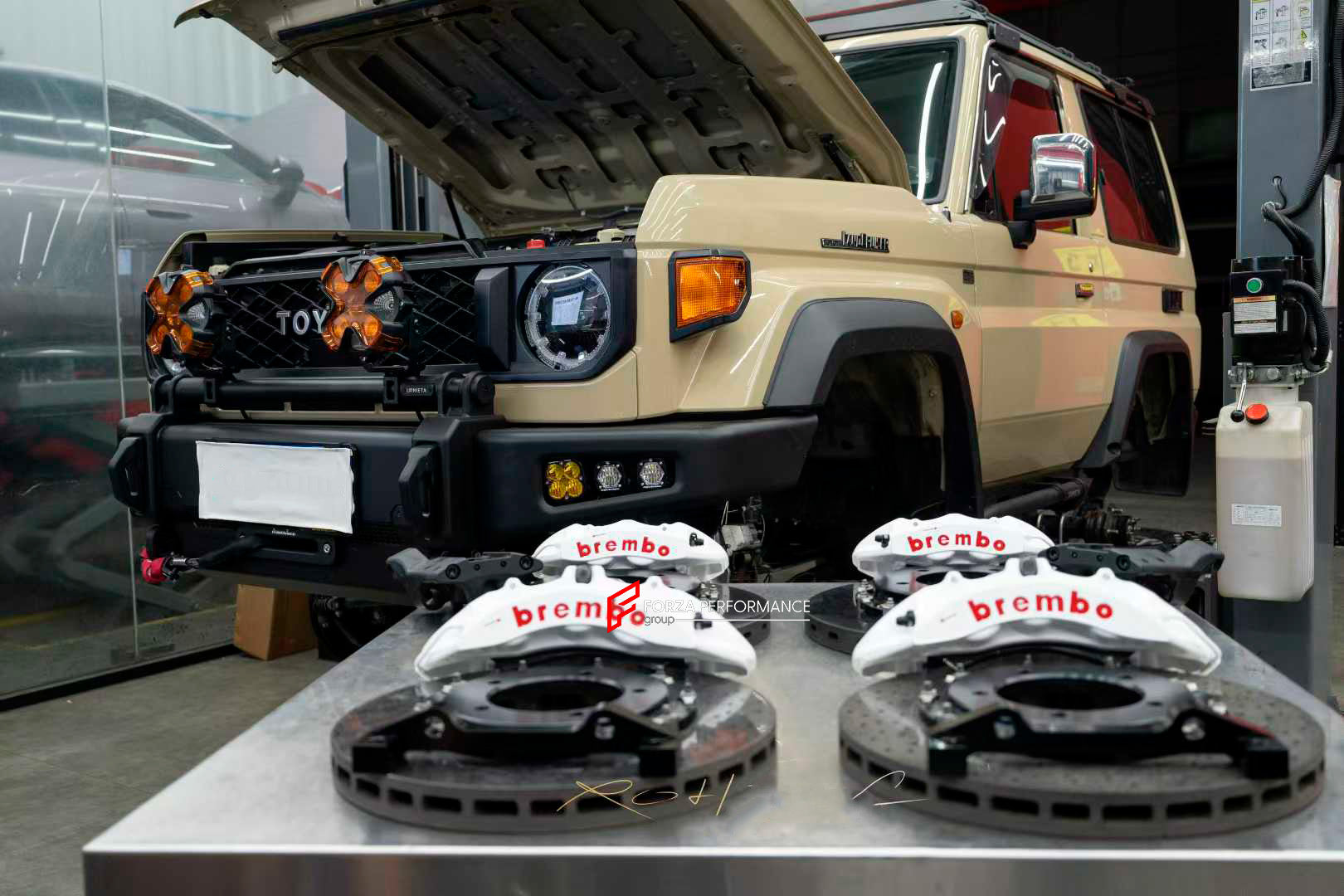 We manufacture premium quality carbon ceramic brakes discs rotors for TOYOTA LAND CRUISER 70 SERIES LC71 2023+ in any size

Specification:

Authentic Brembo 6 Pot Front Brake Calipers
Authentic Brembo 4&nbsp;pot Rear Brake Calipers

Electric Parking Brakes
Front disc

Rear disc
Material: Carbon Ceramic ( C / SiC) rings, Aluminium hat / bell

Includes: Carbon ceramic brake disсs / rotors, brake pads, brackets for calipers, hoses.

Fitment: Direct Bolt-On replace OE IRON

BRAKE DISCS ROTORS CAN BE MADE FOR YO