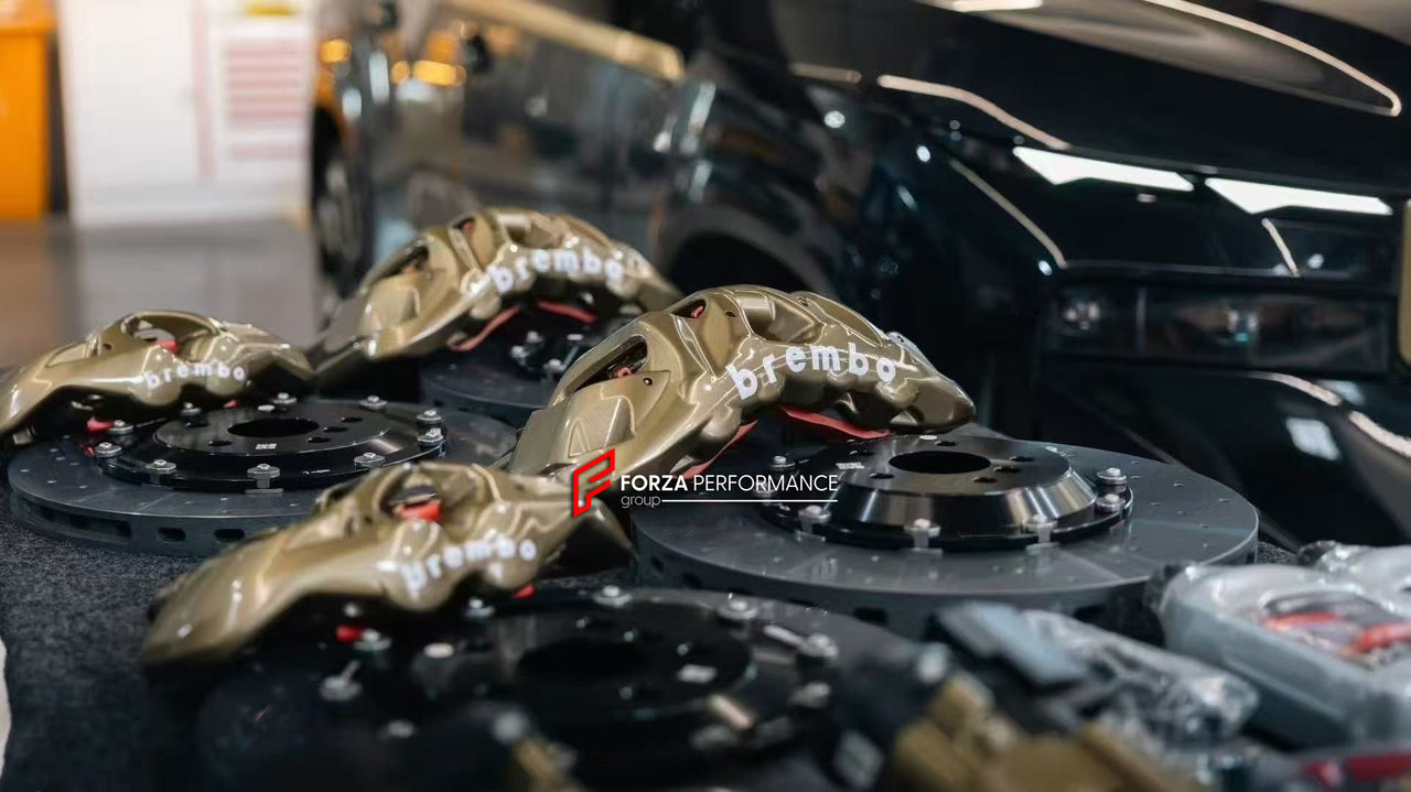 CARBON CERAMIC BIG BRAKE KIT BBK for BMW XM G09 2023+
Forza Performance Group offers various types of big brake kits, all types of aftermarket brake calipers, as well as genuine original brands of all types, such as AP Racing, Brembo, Akebono, AMG, M Performance, Audi, Porsche, Lamborghini, Toyota TRD, etc.
Material: Carbon Ceramic
Current set includes:
2x Authentic Brembo BM8 8 Pot Front Brake Calipers
2x Authentic Brembo BM4 4 pot Rear Brake Calipers
2x Electric Parking Brakes
2x Front Brake Discs 41