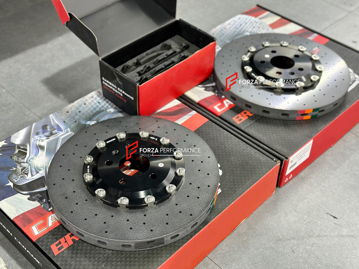 CARBON CERAMIC BIG BRAKE KIT for AUDI A6 C7 FACELIFT 2014 - 2018

Forza Performance Group offers various types of big brake kits, all types of aftermarket brake calipers, as well as genuine original brands of all types, such as AP Racing, Brembo, Akebono, AMG, M Performance, Audi, Porsche, Lamborghini, Toyota TRD, etc.

Material: Carbon Ceramic

Current set includes:

2x Authentic Brembo GTS6 6 Pot Front Brake Calipers

2x Front Brake Discs 380 mm

2x Brake Caliper Adapters
2x Brake Pads

PLEASE INCLUDE YOU