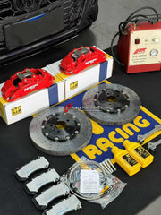 CARBON CERAMIC BIG BRAKE KIT for AUDI S4 B9 FACELIFT 2019+

Forza Performance Group offers various types of big brake kits, all types of aftermarket brake calipers, as well as genuine original brands of all types, such as AP Racing, Brembo, Akebono, AMG, M Performance, Audi, Porsche, Lamborghini, Toyota TRD, etc.

Material: Carbon Ceramic

Current set includes:

2x Authentic Ap Racing CP9571 6 Pot Front Brake Calipers

2x Front Brake Discs 380 mm

2x Brake Caliper Adapters
2x Brake Pads

PLEASE INCLUDE YOUR