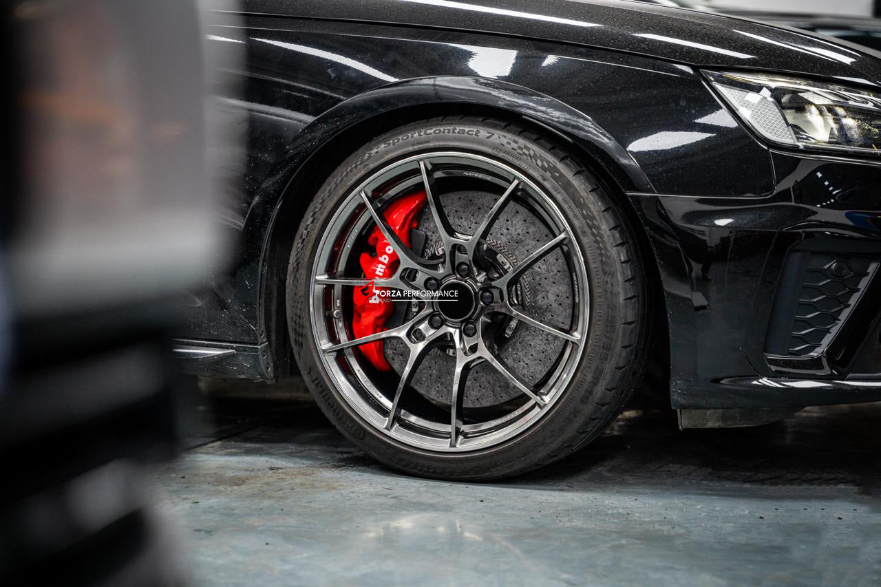 CARBON CERAMIC BIG BRAKE KIT for AUDI S4 B9 FACELIFT 2019+

Forza Performance Group offers various types of big brake kits, all types of aftermarket brake calipers, as well as genuine original brands of all types, such as AP Racing, Brembo, Akebono, AMG, M Performance, Audi, Porsche, Lamborghini, Toyota TRD, etc.

Material:&nbsp;Carbon Ceramic

Current set includes:

2x Authentic Brembo BM6 6 Pot Front Brake Calipers

2x Front Brake Discs 390 mm

2x Brake Caliper Adapters
2x Brake Pads

PLEASE INCLUDE YOUR 