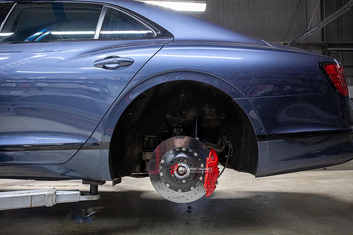 CARBON CERAMIC BIG BRAKE KIT for BENTLEY FLYING SPUR 2019+

Forza Performance Group offers various types of big brake kits, all types of aftermarket brake calipers, as well as genuine original brands of all types, such as AP Racing, Brembo, Akebono, AMG, M Performance, Audi, Porsche, Lamborghini, Toyota TRD, etc.

Material: Carbon Ceramic

Current set includes:

2x Authentic Akebono 10 Pot Front Brake Calipers

2x Authentic Brembo 4 pot Rear Brake Calipers

2x Front Brake Discs 420 mm

2x Rear Brake Discs 4