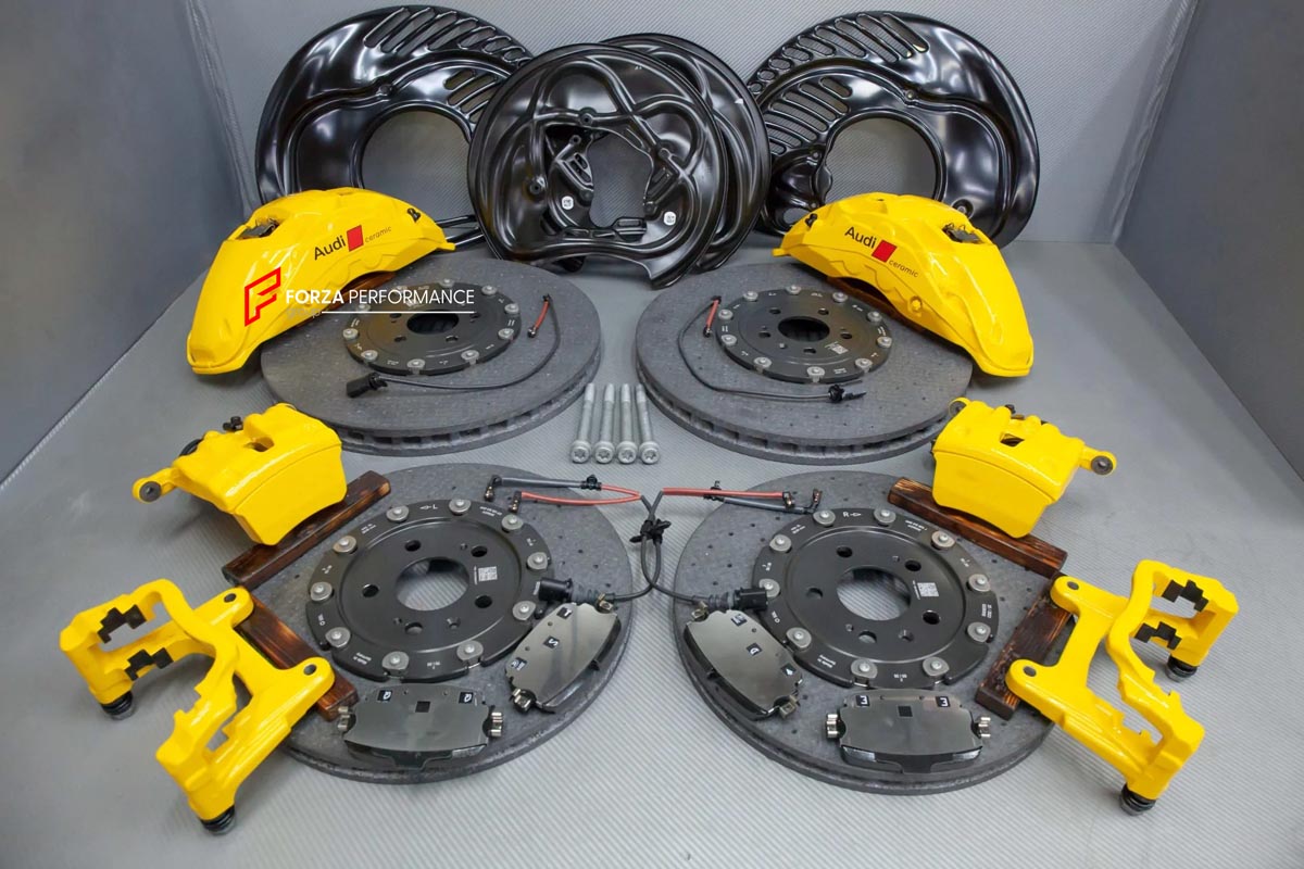 CARBON CERAMIC BIG BRAKE KIT for BIG BRAKE KIT for AUDI RS Q8 4M 2019 - 2024
Forza Performance Group offers various types of big brake kits, all types of aftermarket brake calipers, as well as genuine original brands of all types, such as AP Racing, Brembo, Akebono, AMG, M Performance, Audi, Porsche, Lamborghini, Toyota TRD, etc.
Material: Carbon Ceramic
Current set includes:
2x Authentic Akebono 10 Pot Front Brake Calipers
2x 1 pot Rear Brake Calipers
2x Front Brake Discs 440 mm
2x Rear Brake Discs 37