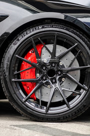 CARBON CERAMIC BIG BRAKE KIT for BIG BRAKE KIT for TESLA MODEL S PLAID 2021+

Forza Performance Group offers various types of big brake kits, all types of aftermarket brake calipers, as well as genuine original brands of all types, such as AP Racing, Brembo, Akebono, AMG, M Performance, Audi, Porsche, Lamborghini, Toyota TRD, etc.

Material: Carbon Ceramic

Current set includes:

2x Authentic Akebono 10 Pot Front Brake Calipers

2x Front Brake Discs 420 mm

2x Brake Caliper Adapters
2x Brake Pads

PLEASE IN