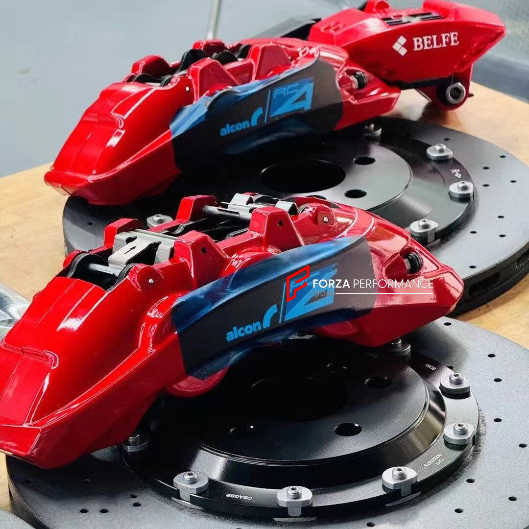 CARBON CERAMIC BIG BRAKE KIT for BMW 5-SERIES 540i G30 LCI 2020 - 2024

Forza Performance Group offers various types of big brake kits, all types of aftermarket brake calipers, as well as genuine original brands of all types, such as AP Racing, Brembo, Akebono, AMG, M Performance, Audi, Porsche, Lamborghini, Toyota TRD, etc.

Material: Carbon Ceramic

Current set includes:

2x Authentic Alcon AC6 6 Pot Front Brake Calipers

2x Authentic Alcon RC4 4 pot Rear Brake Calipers
2x Authentic Belfe Electric Parking