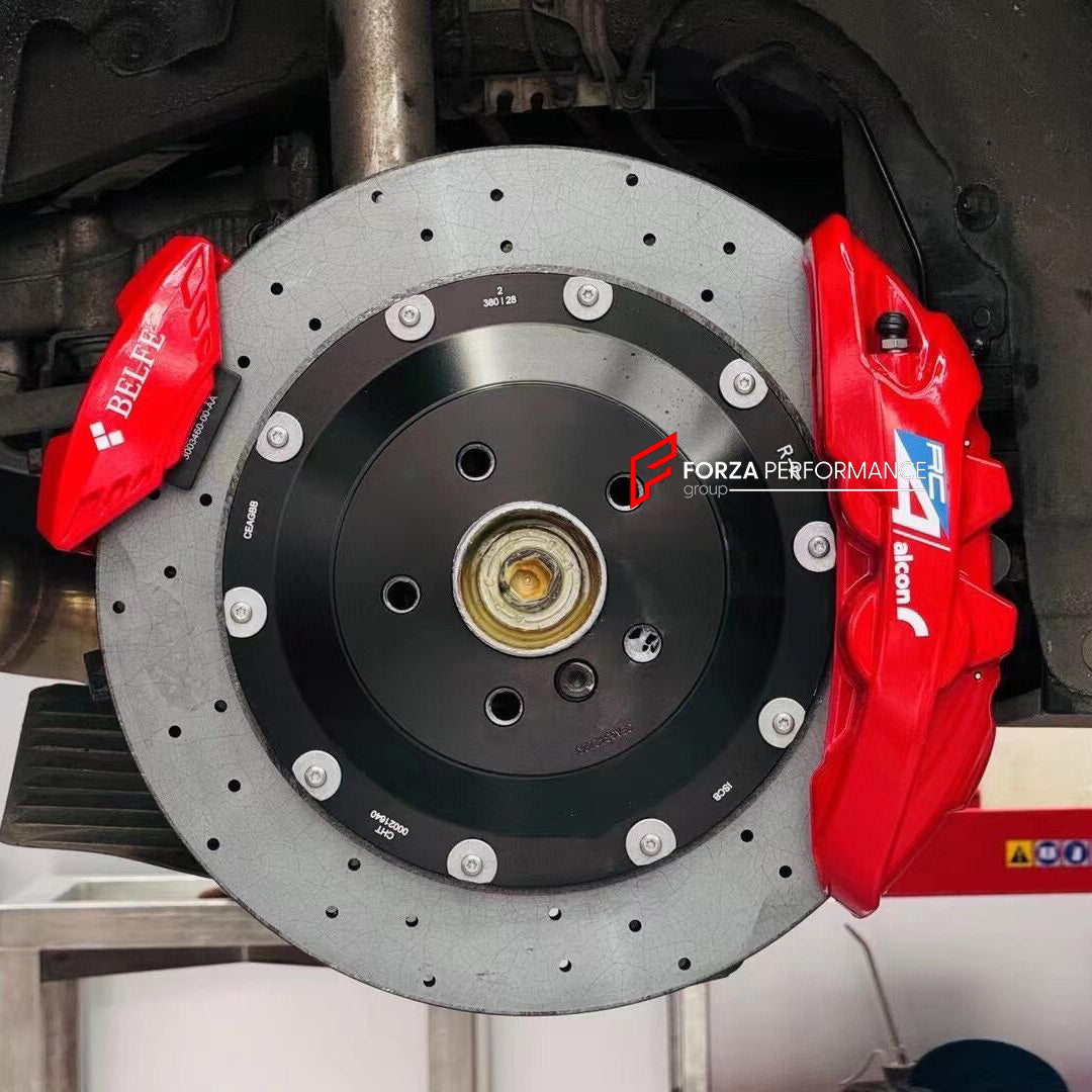 CARBON CERAMIC BIG BRAKE KIT for BMW 5-SERIES 540i G30 LCI 2020 - 2024

Forza Performance Group offers various types of big brake kits, all types of aftermarket brake calipers, as well as genuine original brands of all types, such as AP Racing, Brembo, Akebono, AMG, M Performance, Audi, Porsche, Lamborghini, Toyota TRD, etc.

Material: Carbon Ceramic

Current set includes:

2x Authentic Alcon AC6 6 Pot Front Brake Calipers

2x Authentic Alcon RC4 4 pot Rear Brake Calipers
2x Authentic Belfe Electric Parking