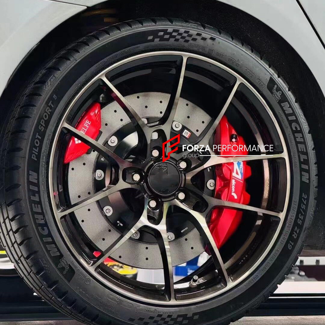 CARBON CERAMIC BIG BRAKE KIT for BMW 5-SERIES 540i G30 LCI 2020 - 2024

Forza Performance Group offers various types of big brake kits, all types of aftermarket brake calipers, as well as genuine original brands of all types, such as AP Racing, Brembo, Akebono, AMG, M Performance, Audi, Porsche, Lamborghini, Toyota TRD, etc.

Material: Carbon Ceramic

Current set includes:

2x Authentic Alcon AC6 6 Pot Front Brake Calipers

2x Authentic Alcon RC4 4 pot Rear Brake Calipers
2x Authentic Belfe Electric Parking