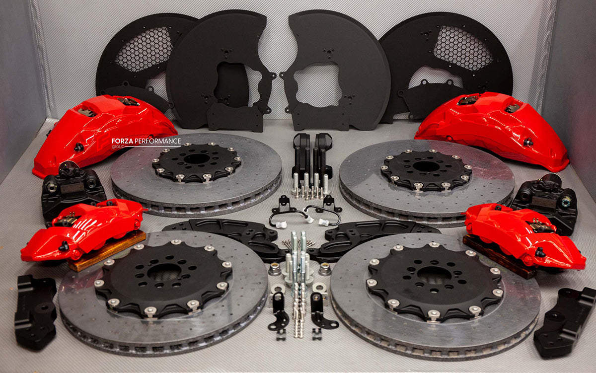 CARBON CERAMIC BIG BRAKE KIT for BMW 7 SERIES G70 2022+
Forza Performance Group offers various types of big brake kits, all types of aftermarket brake calipers, as well as genuine original brands of all types, such as AP Racing, Brembo, Akebono, AMG, M Performance, Audi, Porsche, Lamborghini, Toyota TRD, etc.
Material: Carbon Ceramic
Current set includes:
2x 10 Pot Front Brake Calipers
2x 4 pot Rear Brake Calipers
2x Front Brake Discs 440 mm
2x Rear Brake Discs 410 mm
2x Brake Caliper Adapters
2x Brake