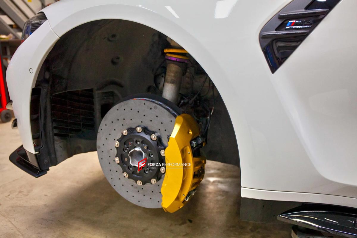 CARBON CERAMIC BIG BRAKE KIT for BMW M3 COMPETITION G80 2020 - 2024

Forza Performance Group offers various types of big brake kits, all types of aftermarket brake calipers, as well as genuine original brands of all types, such as AP Racing, Brembo, Akebono, AMG, M Performance, Audi, Porsche, Lamborghini, Toyota TRD, etc.

Material: Carbon Ceramic

Current set includes:

2x 6 Pot Front Brake Calipers

2x 4 pot Rear Brake Calipers
2x Front Brake Discs 400 mm
2x Rear Brake Discs 380 mm
2x Brake Caliper Adapte