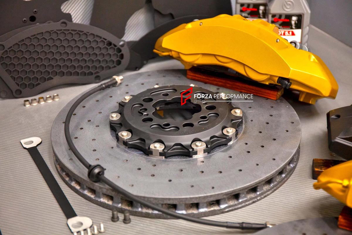 CARBON CERAMIC BIG BRAKE KIT for BMW M3 COMPETITION G80 2020 - 2024

Forza Performance Group offers various types of big brake kits, all types of aftermarket brake calipers, as well as genuine original brands of all types, such as AP Racing, Brembo, Akebono, AMG, M Performance, Audi, Porsche, Lamborghini, Toyota TRD, etc.

Material: Carbon Ceramic

Current set includes:

2x 6 Pot Front Brake Calipers

2x 4 pot Rear Brake Calipers
2x Front Brake Discs 400 mm
2x Rear Brake Discs 380 mm
2x Brake Caliper Adapte