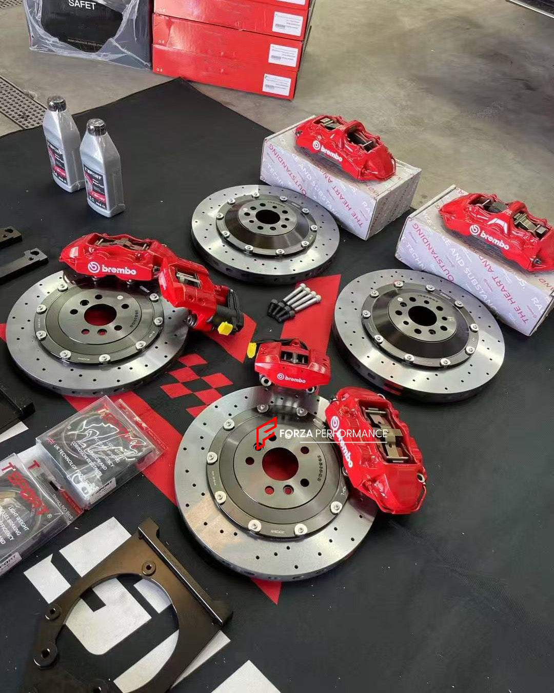 CARBON CERAMIC BIG BRAKE KIT for BMW M5 F90 2020+

Forza Performance Group offers various types of big brake kits, all types of aftermarket brake calipers, as well as genuine original brands of all types, such as AP Racing, Brembo, Akebono, AMG, M Performance, Audi, Porsche, Lamborghini, Toyota TRD, etc.

Material: Carbon Ceramic

Current set includes:

2x Authentic Brembo GT6 6 Pot Front Brake Calipers
2x Authentic Brembo GT4 4 pot Rear Brake Calipers
2x Authentic Brembo Electronic Handbrake
2x Front Brake