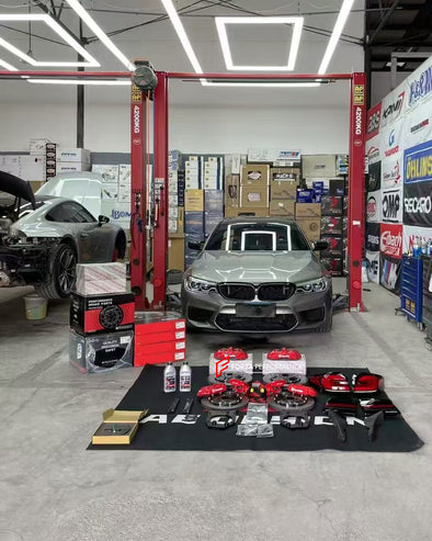 CARBON CERAMIC BIG BRAKE KIT for BMW M5 F90 2020+

Forza Performance Group offers various types of big brake kits, all types of aftermarket brake calipers, as well as genuine original brands of all types, such as AP Racing, Brembo, Akebono, AMG, M Performance, Audi, Porsche, Lamborghini, Toyota TRD, etc.

Material: Carbon Ceramic

Current set includes:

2x Authentic Brembo GT6 6 Pot Front Brake Calipers
2x Authentic Brembo GT4 4 pot Rear Brake Calipers
2x Authentic Brembo Electronic Handbrake
2x Front Brake