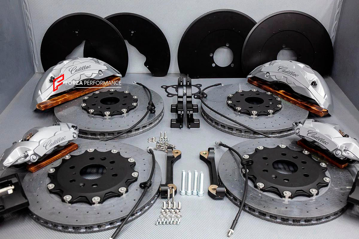 CARBON CERAMIC BIG BRAKE KIT for CADILLAC ESCALADE 2021 - 2024

Forza Performance Group offers various types of big brake kits, all types of aftermarket brake calipers, as well as genuine original brands of all types, such as AP Racing, Brembo, Akebono, AMG, M Performance, Audi, Porsche, Lamborghini, Toyota TRD, etc.

Material: Carbon Ceramic

Current set includes:

2x Authentic Akebono 10 pot Front Brake Calipers
2x Authentic Brembo 4 pot Rear Brake Calipers
2x Authentic Brembo Electronic Parking Brakes
2x
