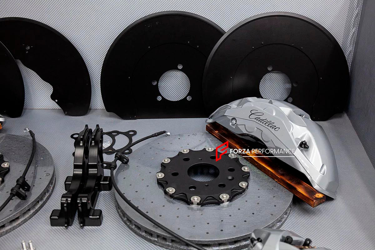 CARBON CERAMIC BIG BRAKE KIT for CADILLAC ESCALADE 2021 - 2024

Forza Performance Group offers various types of big brake kits, all types of aftermarket brake calipers, as well as genuine original brands of all types, such as AP Racing, Brembo, Akebono, AMG, M Performance, Audi, Porsche, Lamborghini, Toyota TRD, etc.

Material: Carbon Ceramic

Current set includes:

2x Authentic Akebono 10 pot Front Brake Calipers
2x Authentic Brembo 4 pot Rear Brake Calipers
2x Authentic Brembo Electronic Parking Brakes
2x