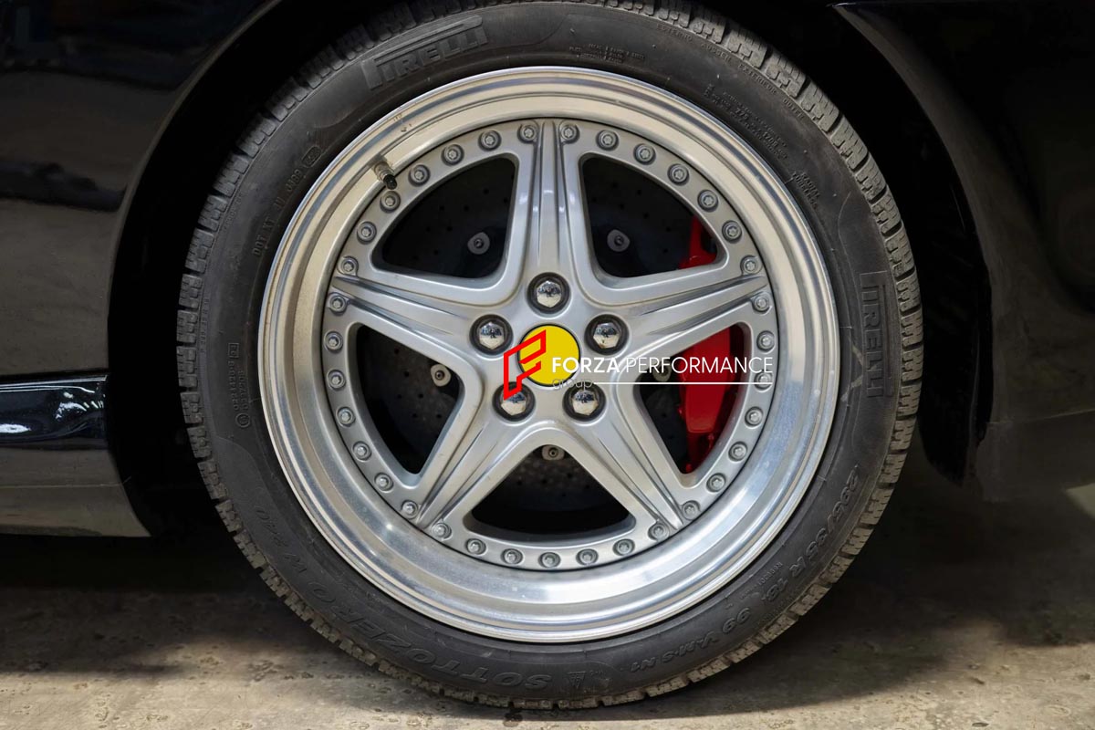 CARBON CERAMIC BIG BRAKE KIT for FERRARI 550 MARANELLO 1996 - 2002

Forza Performance Group offers various types of big brake kits, all types of aftermarket brake calipers, as well as genuine original brands of all types, such as AP Racing, Brembo, Akebono, AMG, M Performance, Audi, Porsche, Lamborghini, Toyota TRD, etc.

Material: Carbon Ceramic

Current set includes:

2x 6 Pot Front Brake Calipers

2x 4 pot Rear Brake Calipers
2x Front Brake Discs 355 mm
2x Rear Brake Discs 356 mm
2x Brake Caliper Adapter