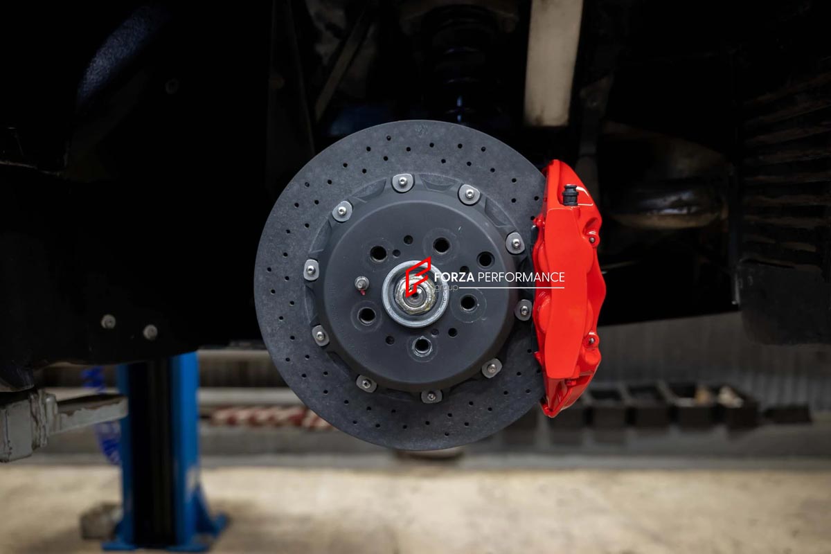 CARBON CERAMIC BIG BRAKE KIT for FERRARI 550 MARANELLO 1996 - 2002

Forza Performance Group offers various types of big brake kits, all types of aftermarket brake calipers, as well as genuine original brands of all types, such as AP Racing, Brembo, Akebono, AMG, M Performance, Audi, Porsche, Lamborghini, Toyota TRD, etc.

Material: Carbon Ceramic

Current set includes:

2x 6 Pot Front Brake Calipers

2x 4 pot Rear Brake Calipers
2x Front Brake Discs 355 mm
2x Rear Brake Discs 356 mm
2x Brake Caliper Adapter