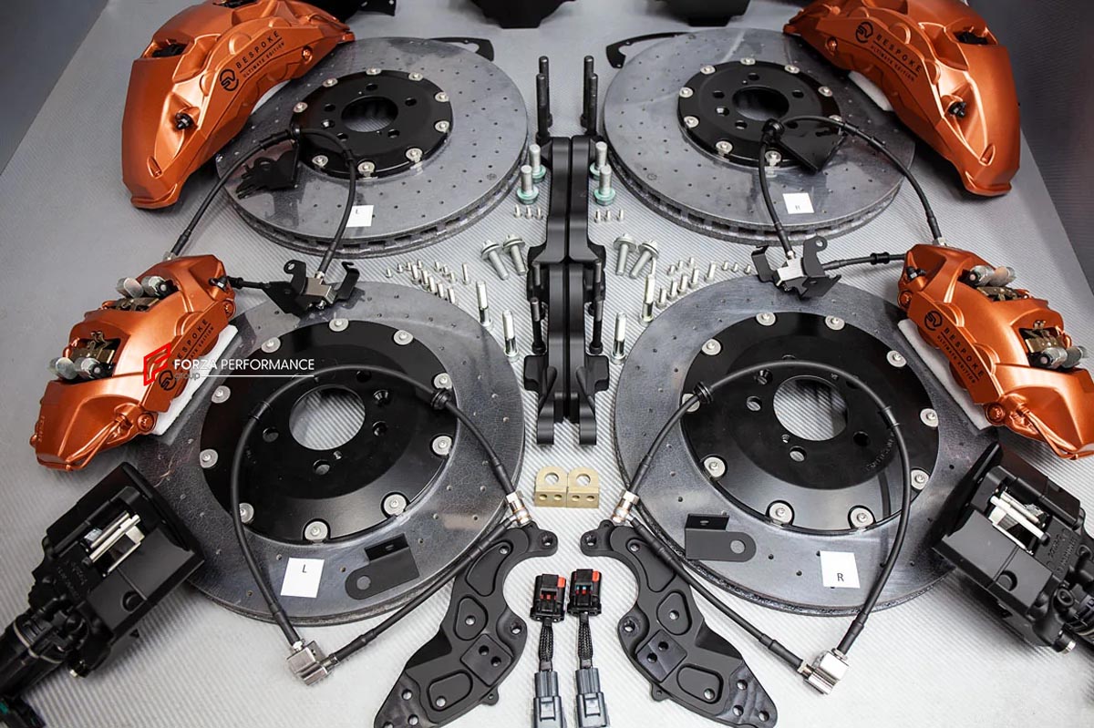 CARBON CERAMIC BIG BRAKE KIT for LAND ROVER RANGE ROVER SVAUTOBIOGRAPHY ULTIMATE EDETION L460 2020+

Forza Performance Group offers various types of big brake kits, all types of aftermarket brake calipers, as well as genuine original brands of all types, such as AP Racing, Brembo, Akebono, AMG, M Performance, Audi, Porsche, Lamborghini, Toyota TRD, etc.

Material: Carbon Ceramic

Current set includes:

2x Authentic Akebono 10 pot Front Brake Calipers
2x Authentic Brembo 4 pot Rear Brake Calipers
2x Authenti